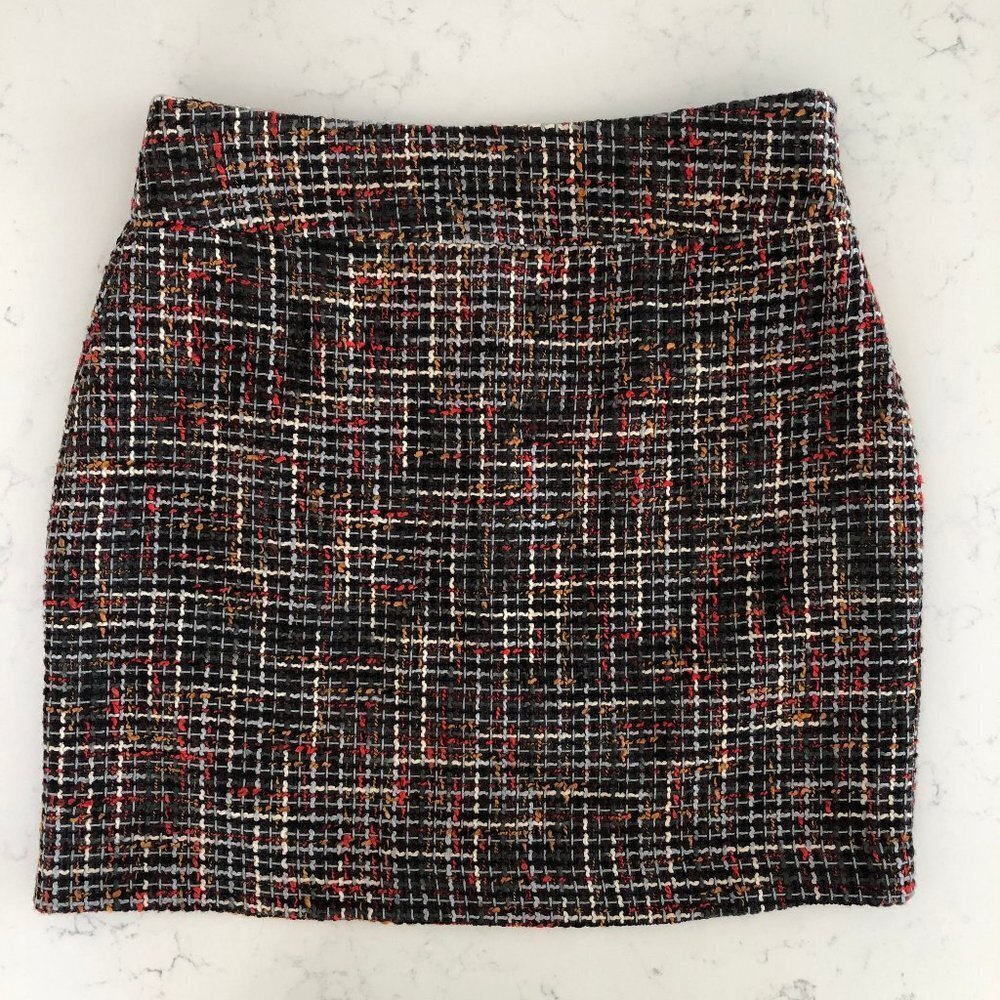 The Limited Colorful Lined Polyester Blend Tweed Mini Skirt Multi Sz 6